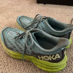 Hoka Teal and Lime Athletic Shoes